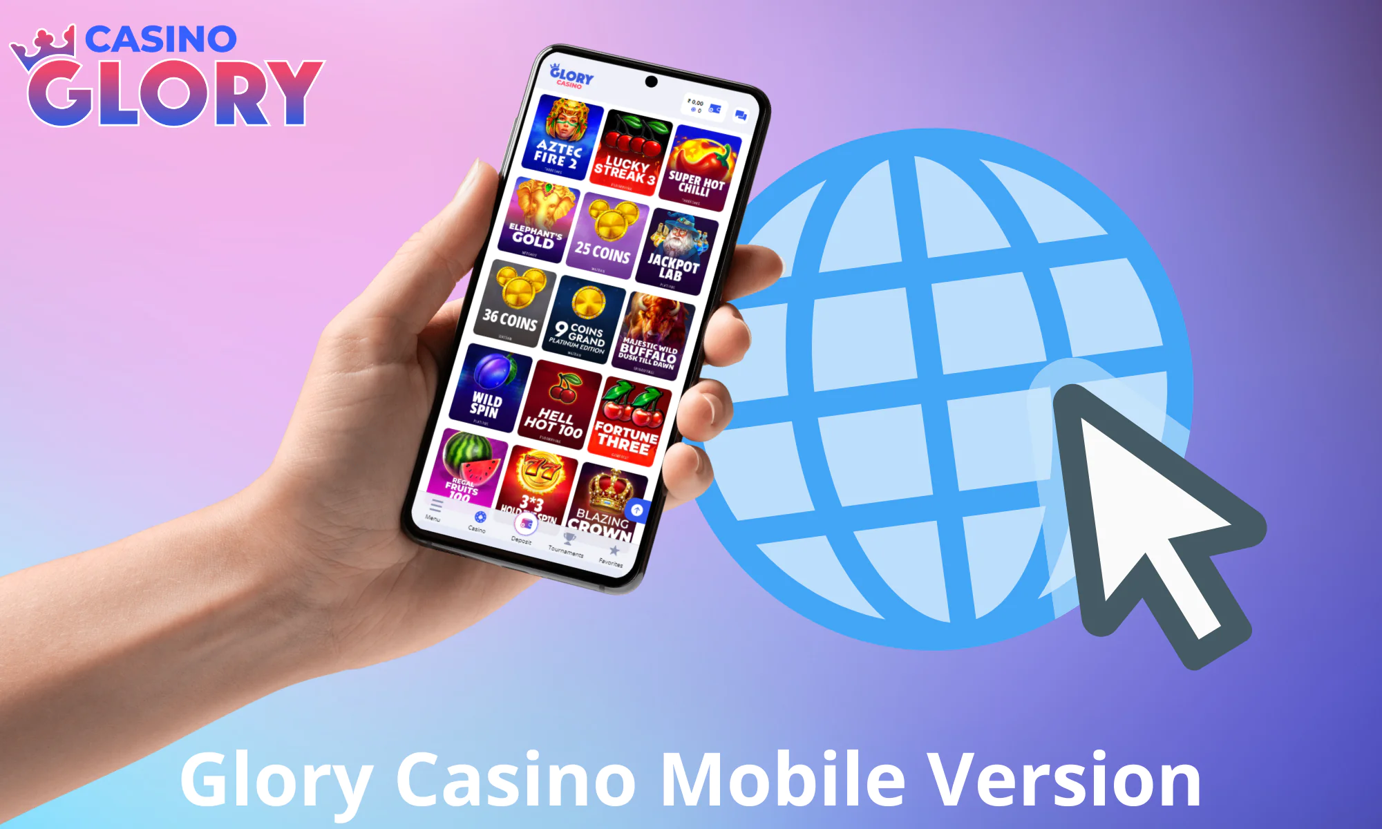 Glory Casino offers a mobile version for players